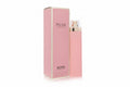 BOSS MA VIE Pour Femme Eau de Toilette bottle and its pink packaging box, featuring a soft pink color with gold accents on a white background. 2.5 OZ EDP
